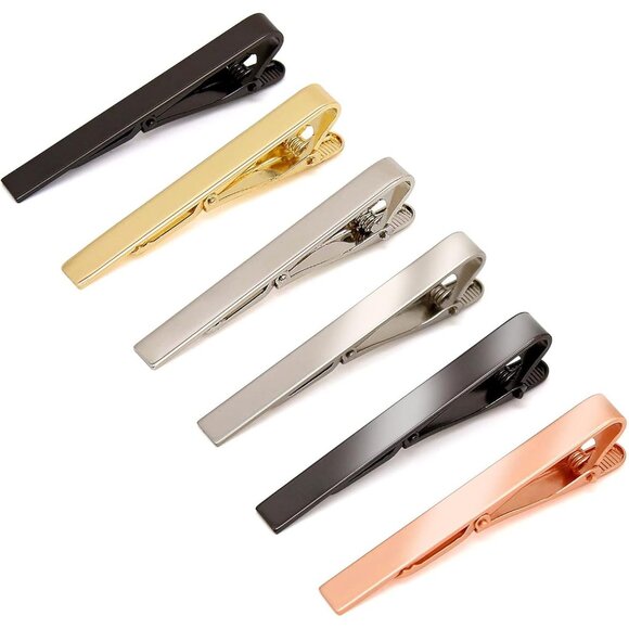 Tie Clips for Men, 6 PACK Tie Clip Set with Elegant Gift Box - Shiny & Matte Tie - Picture 5 of 9